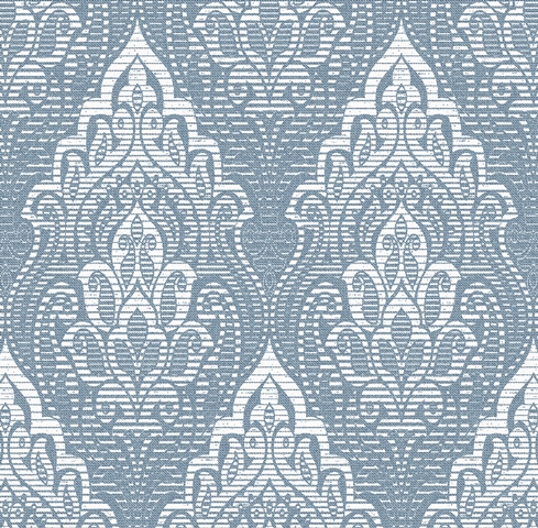 Papel de Parede Adamascado Azul 3817