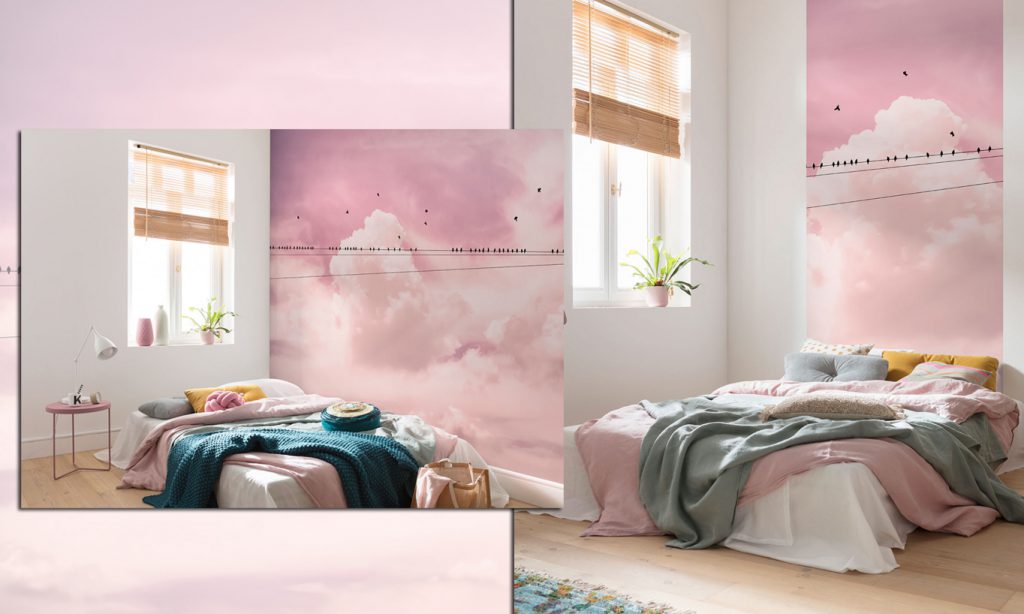 paine-fotografico-nuvens-rosa