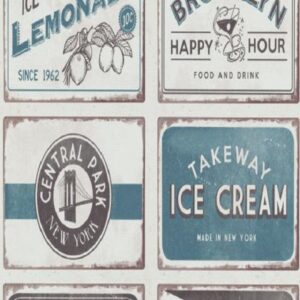 Papel de parede vintage quadros drinks 6365-08