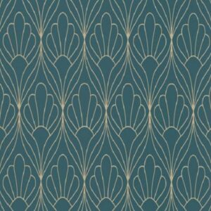 Papel de parede conchas azul 6389-08