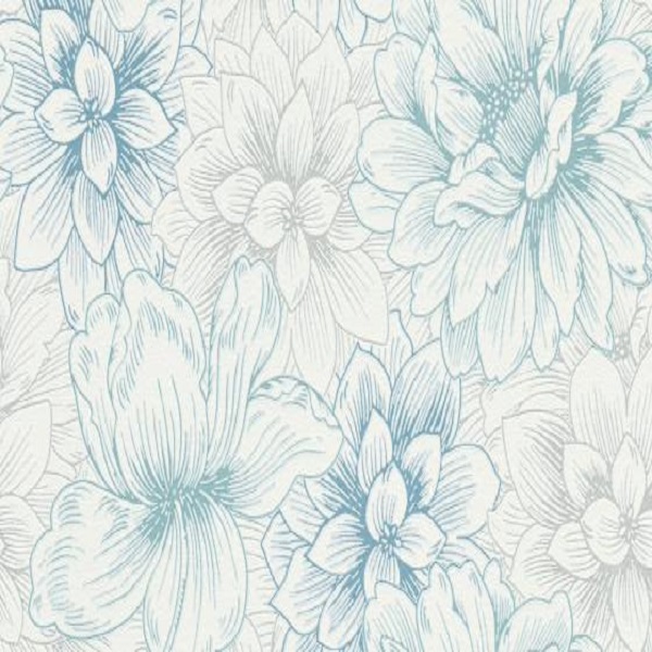 Papel de parede florido azul 5425-08