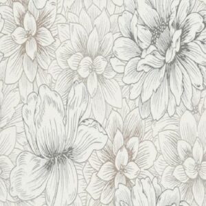 Papel de parede florido branco 5425-02